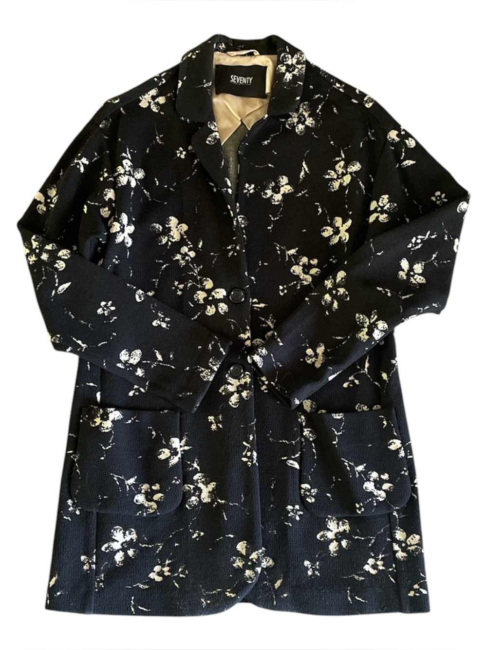 Seventy by Sergio Tegon navy blue/cream colored blazer